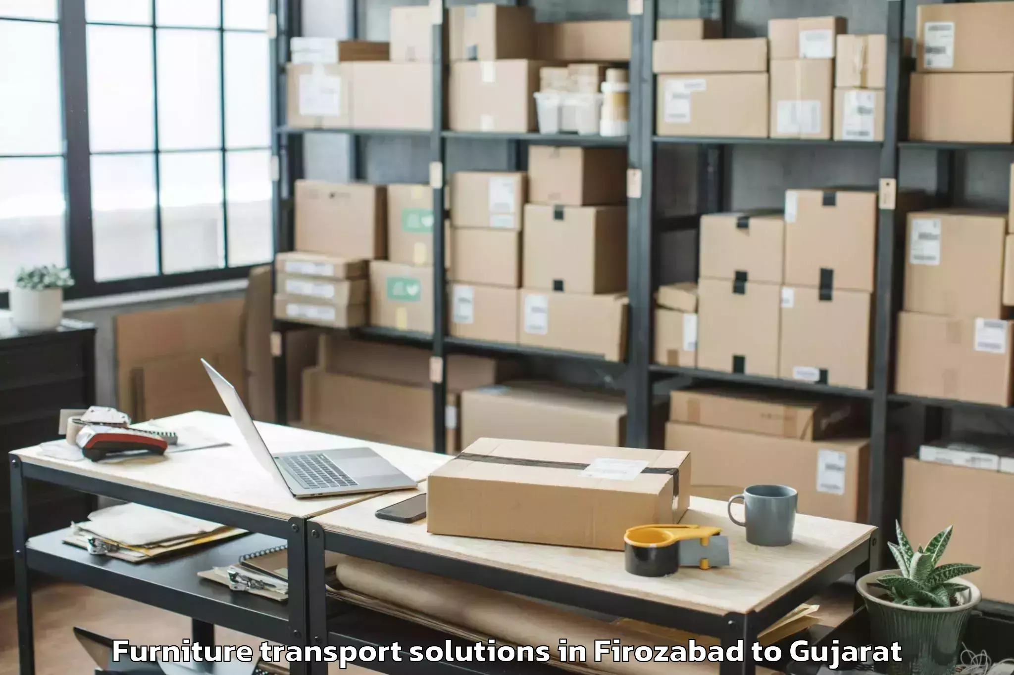 Expert Firozabad to Iiit Vadodara Furniture Transport Solutions